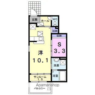ピュール・ソレイユⅠ【103号室】の間取り