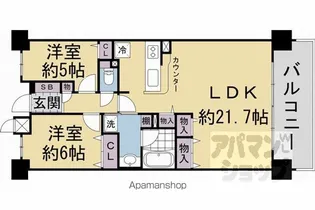 パデシオン長岡京西山天王山駅前【810号室】の間取り