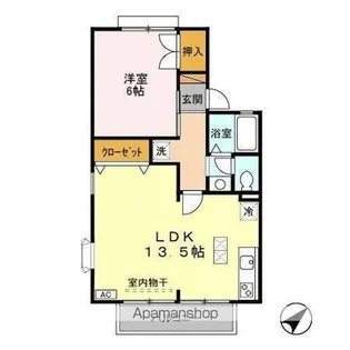 1LDKの間取り画像