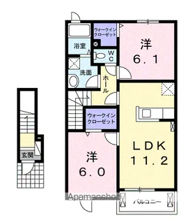 ブローテKSⅠ【2階】の間取り