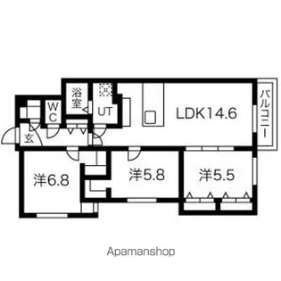 RESIDENCE SAPPORO A23【303号室】の間取り