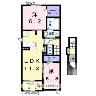 クレメント公文名?【2階】の間取り