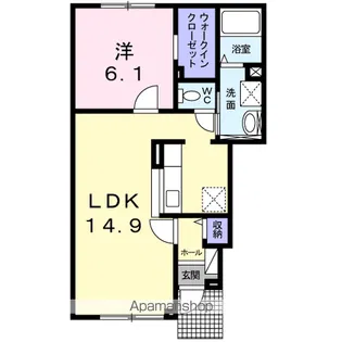 ブルーメ ディア モント【1階】の間取り