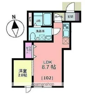 メリディアン白鳥【1階】の間取り