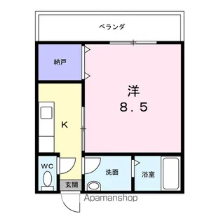 ルートワン矢作【2階】の間取り