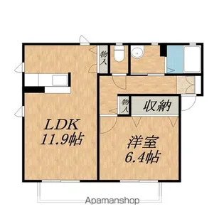 長野県飯田市上郷別府【アパート】の間取り