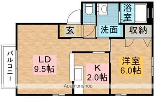 プロムナードB【102号室】の間取り