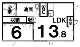 北海道河東郡音更町大通2丁目【テラスハウス】の間取り