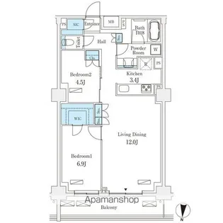 フロンティアレジデンス錦糸公園【6階】の間取り
