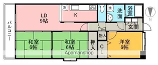 ドゥエル高砂【603号室】の間取り