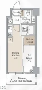 ジオエント横浜【2階】の間取り