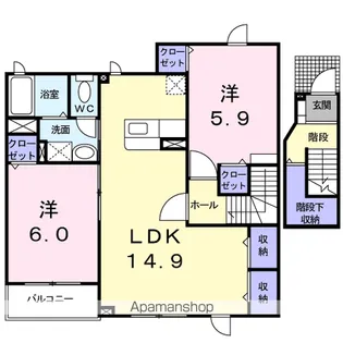 アクティブ豆の木【2階】の間取り