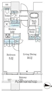 パークコート渋谷ザタワー【13階】の間取り
