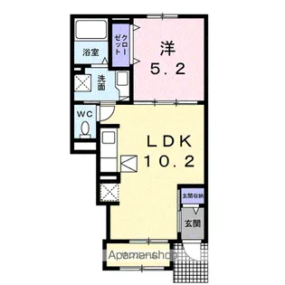 愛媛県四国中央市上柏町【アパート】の間取り