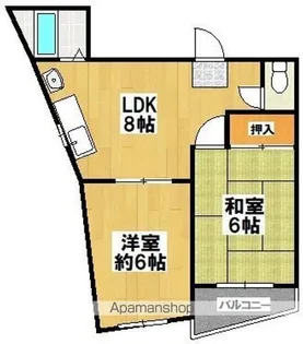 清水丘ハイツ【2階】の間取り