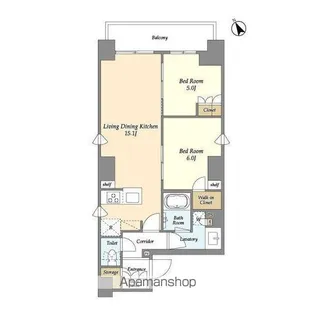 グランカーサ蔵前【11階】の間取り