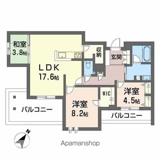 SHAMAISON AMBER026【403号室】の間取り