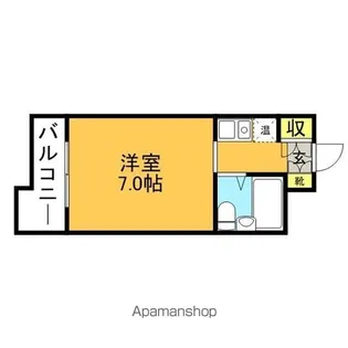 ロマネスク西新オレンジ通り【4階】の間取り