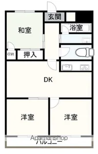 ハニーハイツ田間【205号室】の間取り