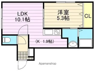 グランメール花音【402号室号室】の間取り