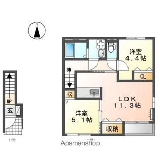 チェリーハウスⅡ【2階】の間取り