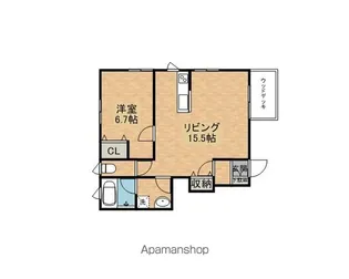 フェリオTORICHO【5号室号室】の間取り