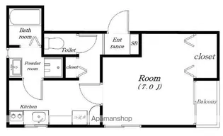 街角のクールブラン【1階】の間取り