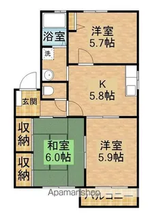オーシャンヒルズE【202号室】の間取り