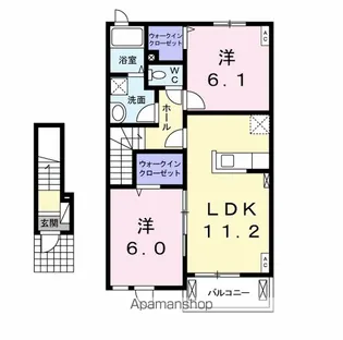 ブリーゼ・ベル・ウッドⅡ【2階】の間取り