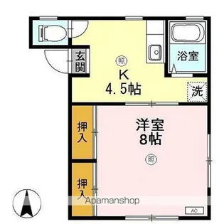 コーポ毛矢【1階】の間取り