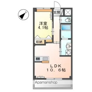 ユニヴァリィ県庁東【302号室】の間取り