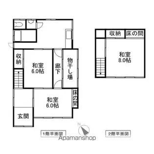 山形県鶴岡市日和田町【一戸建】の間取り