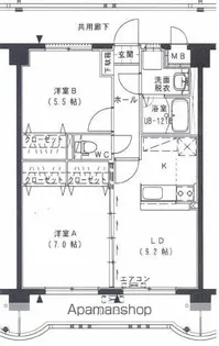 三門マンション【305号室】の間取り