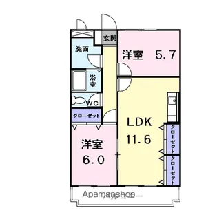マリッチ宇野【102号室】の間取り