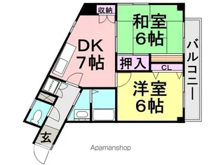 武庫之荘北アイビーコート【106号室】の間取り