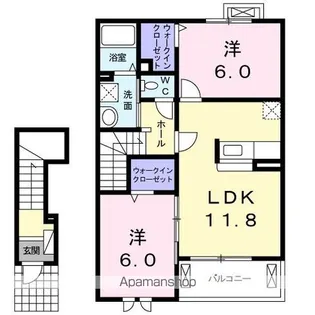 メゾンオーシャンA【2階】の間取り