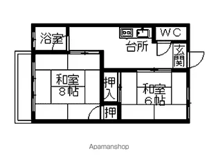 第3花月荘 1【10号室】の間取り