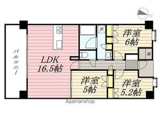 グランドオーク室見河畔【503号室】の間取り