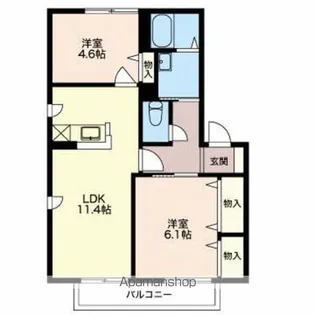 ラフィネU【D202号室】の間取り