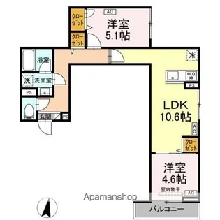 セレスティア中台II【2階】の間取り