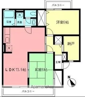 ジュネス山口B【2階】の間取り