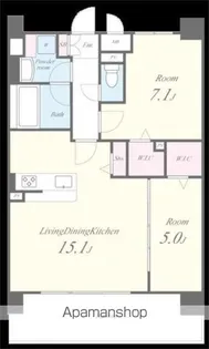 メゾンドボヌール弁天町【7階】の間取り