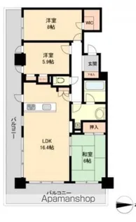 レジディアタワー仙台【12階】の間取り