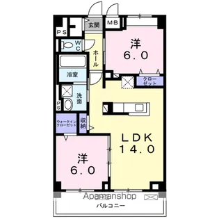 ウィステリア パーク 稲毛海岸【9階】の間取り