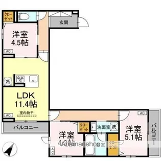 セレスティア細田A【3階】の間取り
