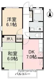 フォブール植原ⅡA・C【2階】の間取り