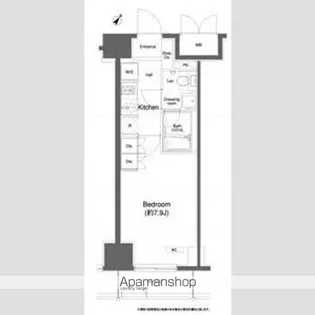プラウドフラット白金高輪【8階】の間取り