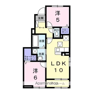 カーサ・コルーテ福【1階】の間取り
