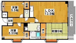ベルコート初芝【2階】の間取り