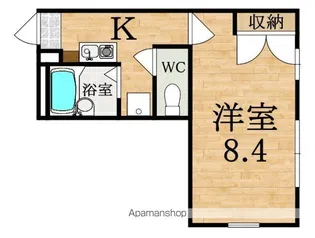 レオパレス二上【1階】の間取り